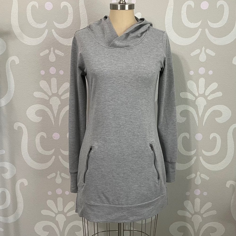 BCG Womens Pullover Kangaroo Pouch Thumbholes Grey Pullover Hoodie